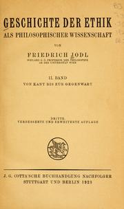 Cover of: Geschichte der ethik als philosophischer wissenschaft by Friedrich Jodl