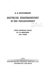 Cover of: Deutsche Stadtbaukunst in der Vergangenheit