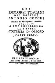 Cover of: Dei discorsi toscani by Antonio Cocchi
