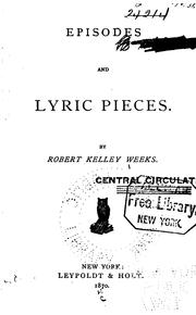 Cover of: Episodes and lyric pieces.