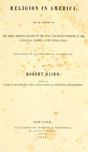 Cover of: Religion in the United States of America. by Rev. Robert Baird D.D.