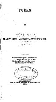 Poems by Mary Scrimzeour Furman Whitaker