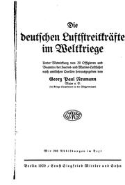 Cover of: Die deutschen Luftstreitkräfte im Weltkriege