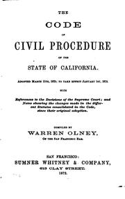 Cover of: The Code of civil procedure of the state of California by California.