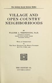 Cover of: Village and open-country neighborhoods