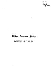 Cover of: Deutsche Lyrik: selected and arranged with notes and a literary introduction.