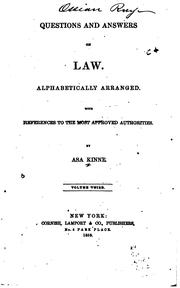 Questions and answers on law by Asa Kinne