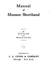 Manual of Munson shorthand by Adam Clarke Van Sant