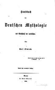 Cover of: Handbuch der deutschen mythologie mit einschluss der nordischen.