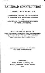 Cover of: Railroad construction, theory and practice by Walter Loring Webb