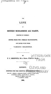 Cover of: The life of Sheikh Mohammed Ali Hazin