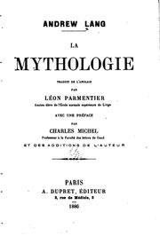 Cover of: La mythologie by Andrew Lang