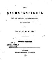 Cover of: Der Sachsenspiegel nach der aeltesten Leipziger Handschrift