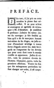 Cover of: J.J. Rousseau citoyen de Genève, a Mr. d'Alembert ...: sur son article Genève dans le VIIme volume de l'Encyclope et particulierement sur le projet d'établir un théatre de comédie en cette ville ...