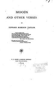Cover of: Moods, and other verses
