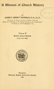 Cover of: A manual of church history