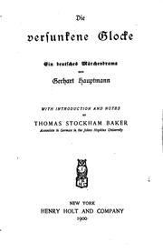 Cover of: Die versunkene Glocke by Gerhart Hauptmann