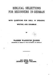 Cover of: Biblical selections for beginners in German