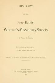 Cover of: History of the Free Baptist woman's missionary society