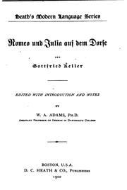 Cover of: Romeo und Julia auf dem Dorfe by Gottfried Keller