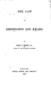 Cover of: The law of arbitration and award
