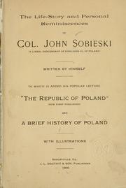 Cover of: The life-story and personal reminiscences of Col. John Sobieski by John Sobieski