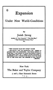 Expansion under new world-conditions by Josiah Strong