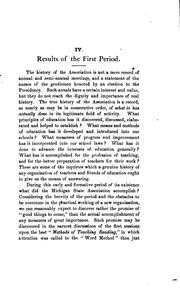 A Sketch of the History of the Michigan State Teachers' Association by Putnam, Daniel