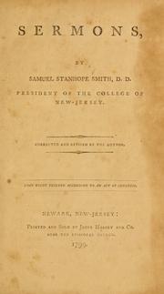 Cover of: Sermons by Samuel Stanhope Smith