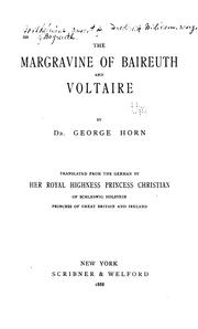 Cover of: The Margravine of Baireuth and Voltaire
