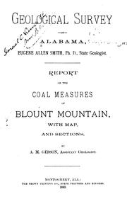 Cover of: Report on the coal measures of Blount Mountain: with map and sections