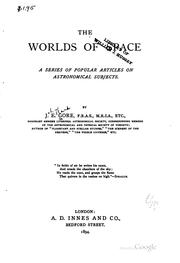 Cover of: The worlds of space: a series of popular articles on astonomical subjects.