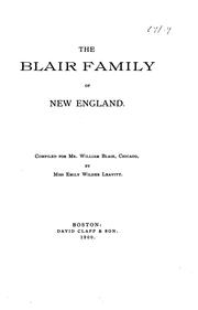 The Blair family of New England by Emily Wilder Leavitt