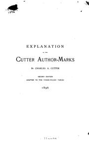 Cover of: Explanation of the Cutter author-marks.