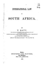Cover of: International law in South Africa