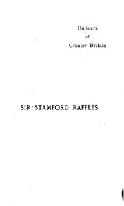 Cover of: Sir Stamford Raffles by Egerton, Hugh Edward