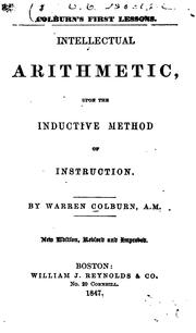 Cover of: Colburn's first lessons.: Intellectual arithmetic, upon the inductive method of instruction.