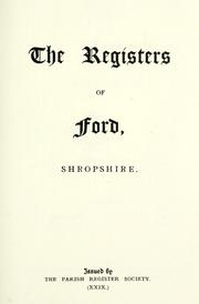 Cover of: The registers of Ford, Shripshire. 1569-1812