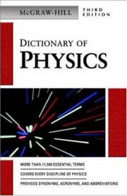 Cover of: McGraw-Hill dictionary of physics.