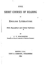 Cover of: Five short courses of reading in English literature