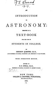 Cover of: An introduction to astronomy by Denison Olmsted, Denison Olmsted