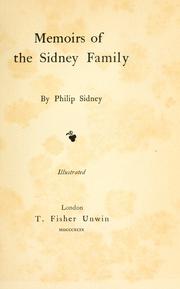 Cover of: Memoirs of the Sidney family by Philip Sidney