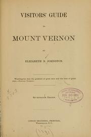 Cover of: Visitors' guide to Mount Vernon by Elizabeth Bryant Johnston