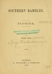 Cover of: Southern rambles.: Florida.