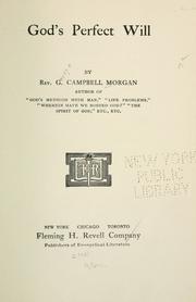 Cover of: God's perfect will by Morgan, G. Campbell