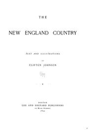Cover of: The New England country