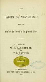 Cover of: The history of New Jersey from its earliest settlement to the present time.