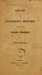 Remarks on a dangerous mistake made as to the eastern boundary of Louisiana by Benjamin Vaughan