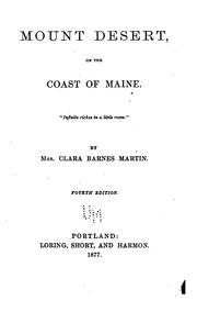 Mount Desert, on the coast of Maine by Clara Barnes Martin