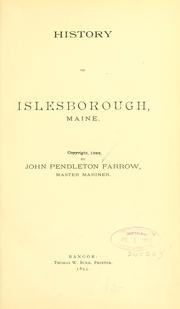 Cover of: History of Islesborough, Maine.